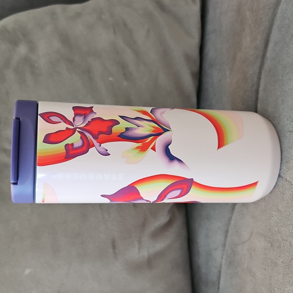 NWT☕ Starbucks Stainless Steel Pink Floral Insulated Tumbler 12oz